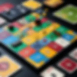 An engaging board game setup with pieces and cards spread out, inviting players to immerse themselves in strategy and fun.