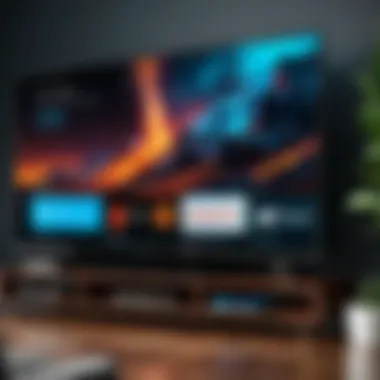 Firestick Kodi Interface Firestick on a television displaying Kodi interface