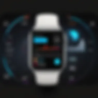 Insights and analytics from a calorie tracking app Graphs and statistics displayed on Apple Watch