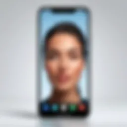 Phone displaying FaceTime interface