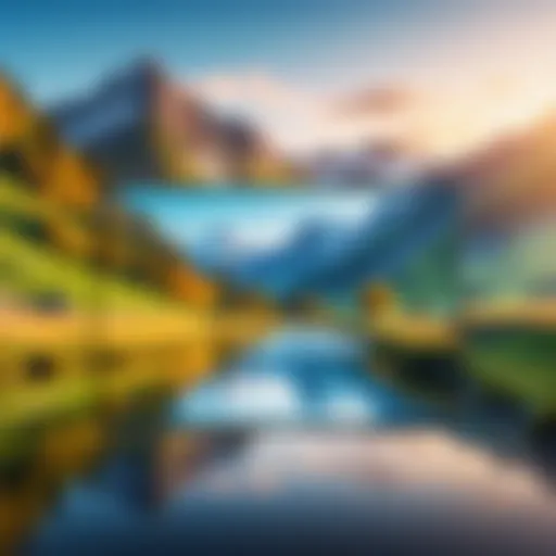 Artistic background blur effect applied to a scenic landscape