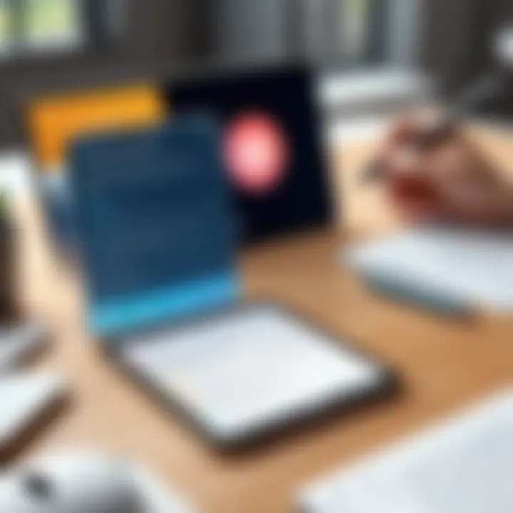 Conceptual illustration of brainstorming app ideas