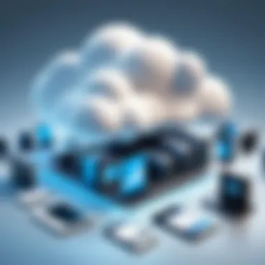Cloud Storage Solutions Illustration of cloud storage solutions for mobile devices