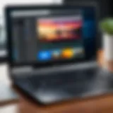 A sleek Chromebook displaying video editing software interface