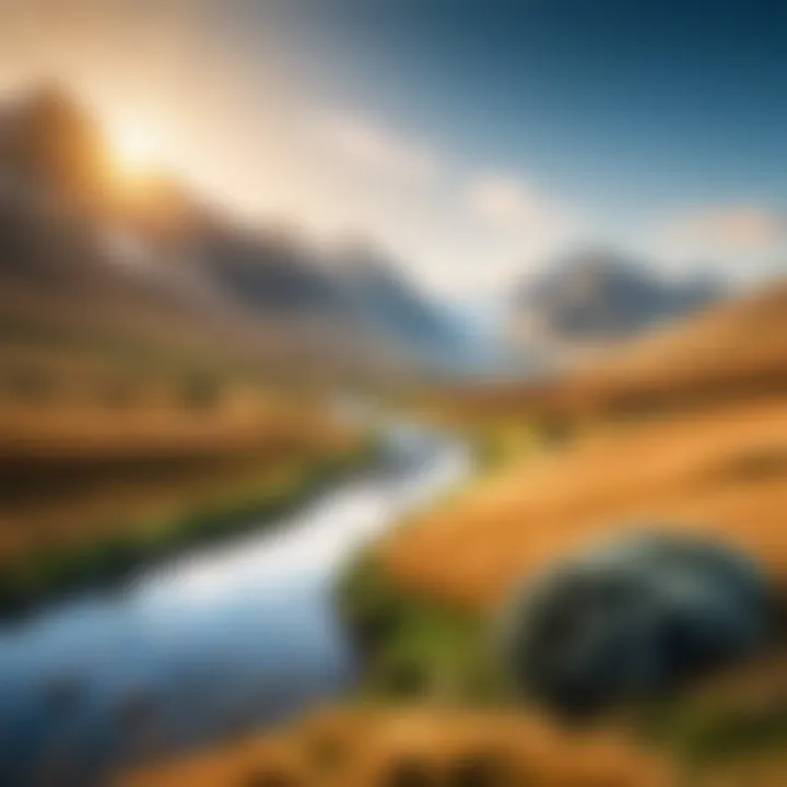 A stunning landscape photo with a soft blur effect applied to the background, enhancing the main subject in focus.