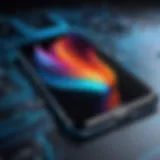Vibrant iPhone screen showcasing a dynamic wallpaper