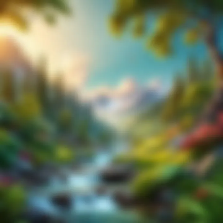 Vibrant animated wallpaper showcasing nature