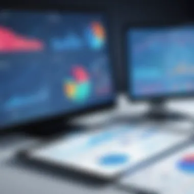 Analyzing Market Trends Research analysis with charts and graphs illustrating market trends