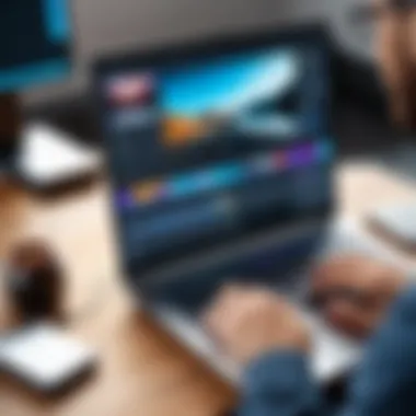 Innovative Video Editing Tools User engaging with innovative video editing tools on a laptop