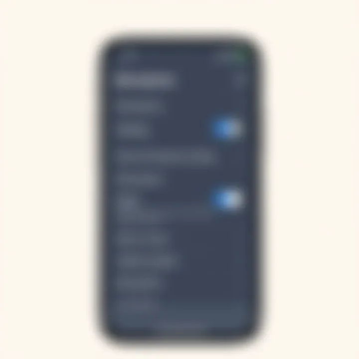 Settings menu for microphone access