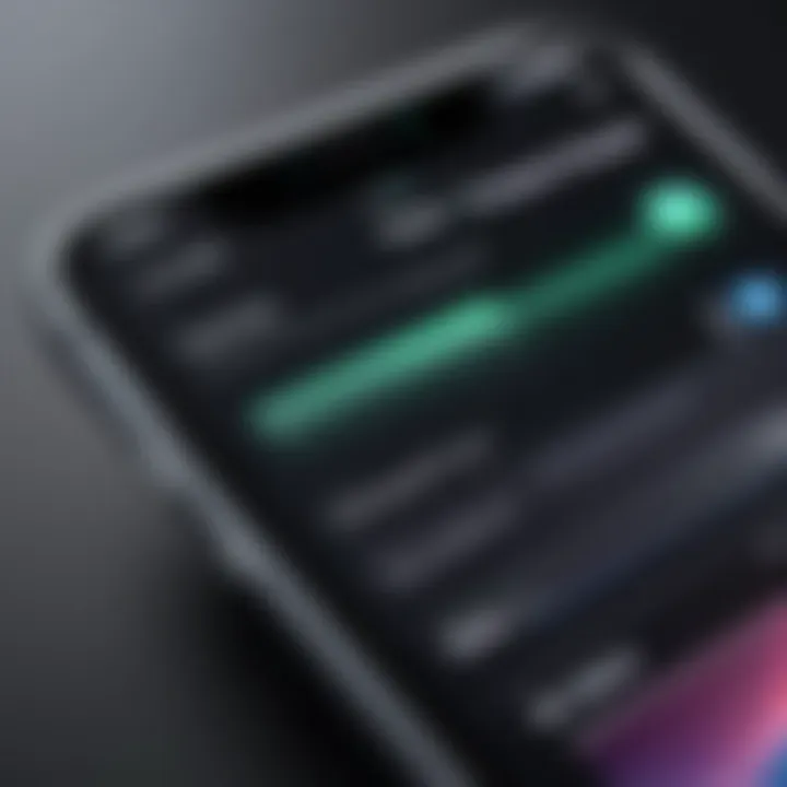 Close-up of iPhone screen displaying recording features