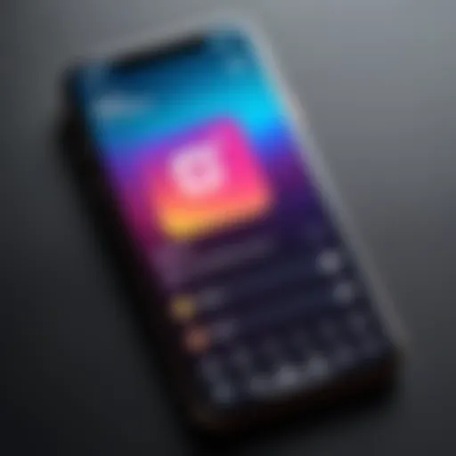 A smartphone displaying the Instagram Stories interface with music options.