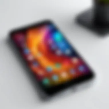 Smartphone with Photo Widget A smartphone displaying a vibrant photo widget on its home screen