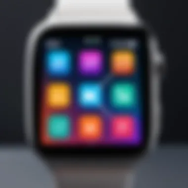 A close-up of a colorful photo widget on a smartwatch