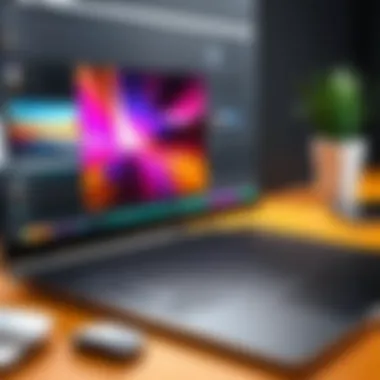 Dynamic video editing tools in action A vibrant video editing screen showcasing various editing tools and features