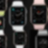 A vibrant array of Apple Watch faces showcasing various designs and functionalities