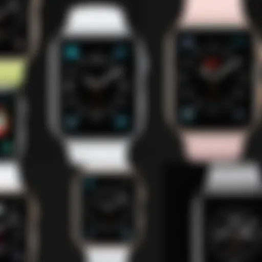 A vibrant array of Apple Watch faces showcasing various designs and functionalities