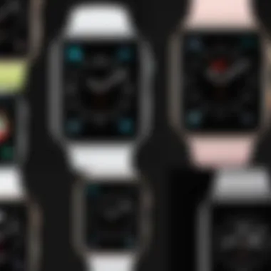 Diverse Apple Watch Faces A vibrant array of Apple Watch faces showcasing various designs and functionalities