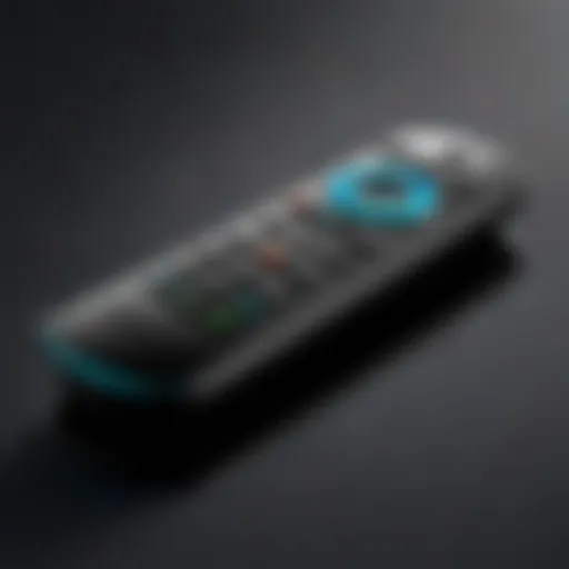 Insignia Firestick TV remote showcasing its design and layout