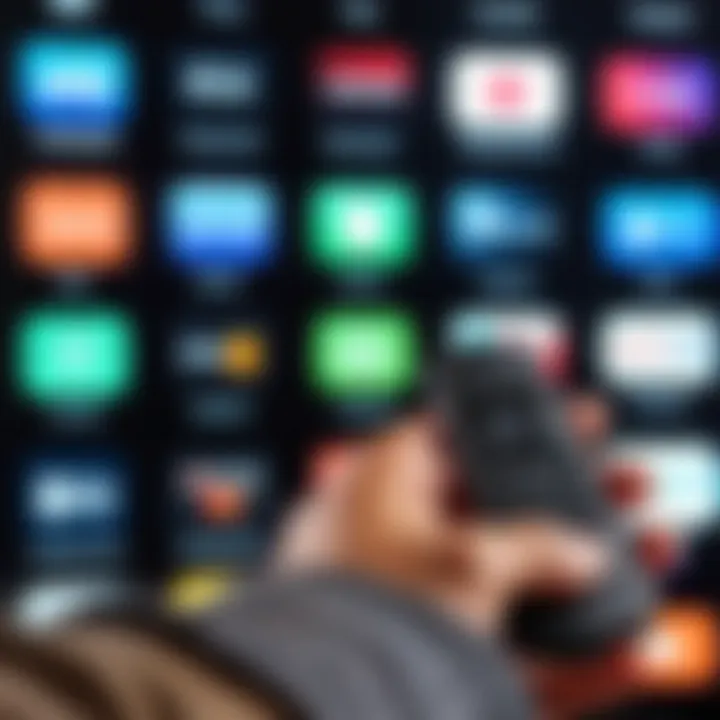 User navigating streaming services with the Insignia Firestick TV remote