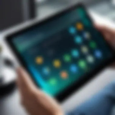 Navigating Android Tablet Settings User navigating through Android tablet settings
