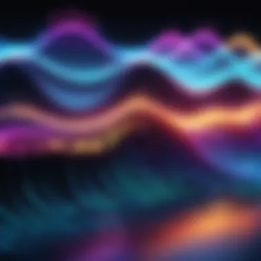 Sound Waves Merging with Imagery A vibrant visual representation of sound waves merging with imagery.
