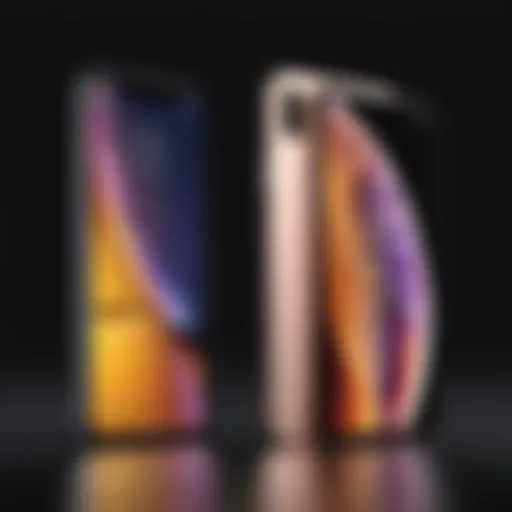 Side by side comparison of iPhone XR and iPhone X showcasing their sleek designs