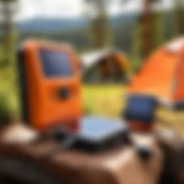 Jackery Solar Adapter in use at a campsite, illustrating its functionality