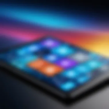 Future Trends in Live Tiles Technology Futuristic vision of mobile application design trends focused on live tiles technology