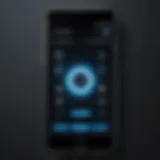 Smartphone displaying flashlight icon in settings