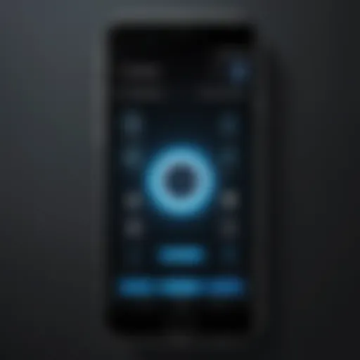 Smartphone displaying flashlight icon in settings