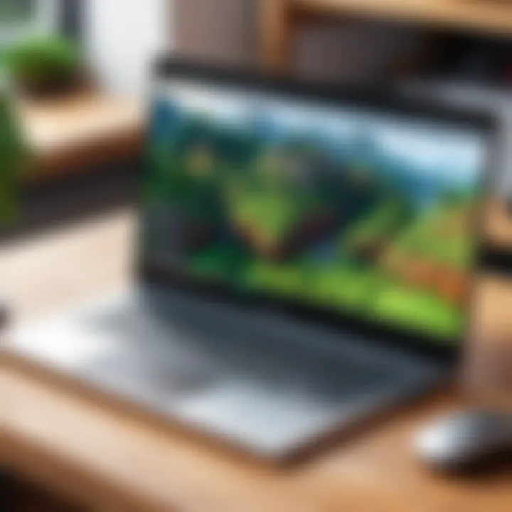 Optimized game settings for Minecraft displayed on a laptop