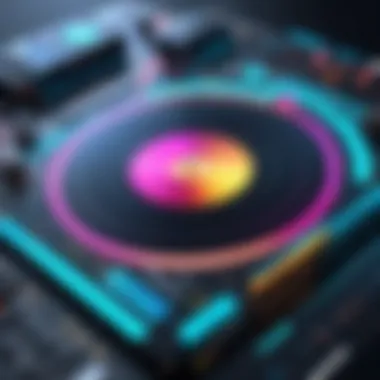 Music Integration in Video Creations A vibrant visual representation of music tracks integrated into video projects.