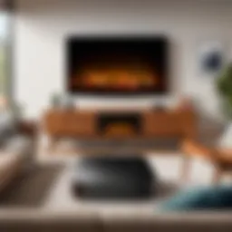 A cozy living room setup with a Fire TV device prominently displayed