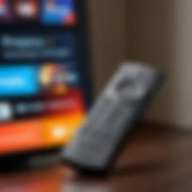 A smartphone displaying a Fire TV remote app interface