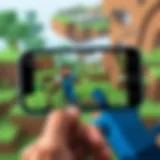 Showcase of Minecraft gameplay on iPhone