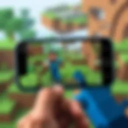 Showcase of Minecraft gameplay on iPhone