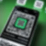 Close-up of a smartphone displaying a Spotify QR code for music sharing.