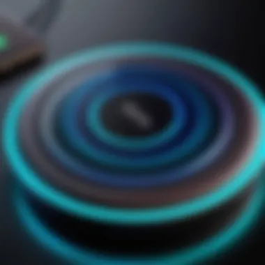 Close-up of a wireless charger highlighting advanced technology