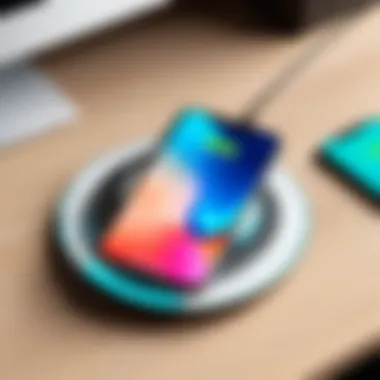 Convenient Wireless Charging in Everyday Life User-friendly wireless charger in a modern workspace