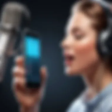 User Experience in Vocal Recording User engaging with an iPhone while recording vocals