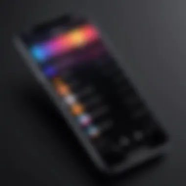 iPhone with music library displayed