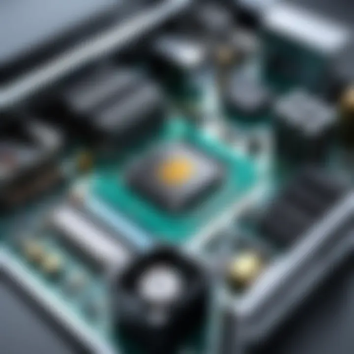 A detailed view of a computer's internal components showcasing upgrades