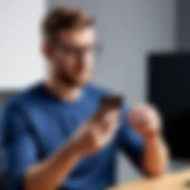 A person using a smartphone to recover an account