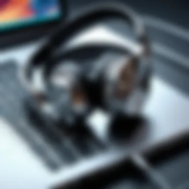 Connecting Headphones to Laptop Headphones connected to a laptop