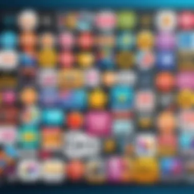 Range of Creative Stickers in Video Editing Software A range of fun and creative stickers available in video editing software