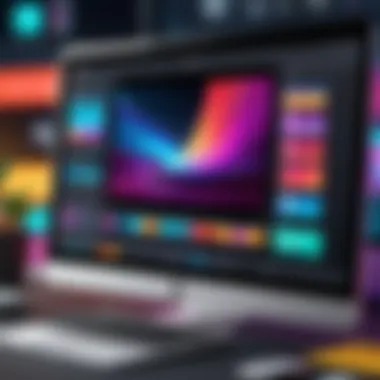 Vibrant Interface of Video Editing Application A vibrant interface of a video editing app showcasing stickers