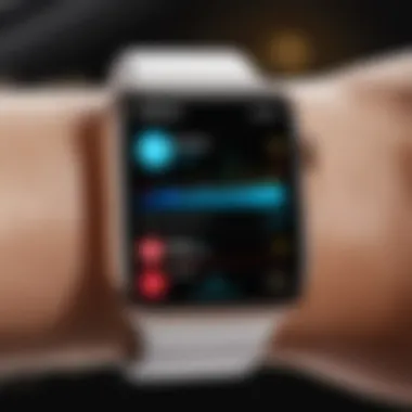 Health Tracking Features Highlighted Apple Watch face with health tracking features