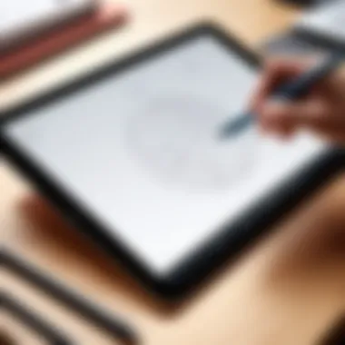 An individual sketching on an iPad using a stylus, illustrating creative potential