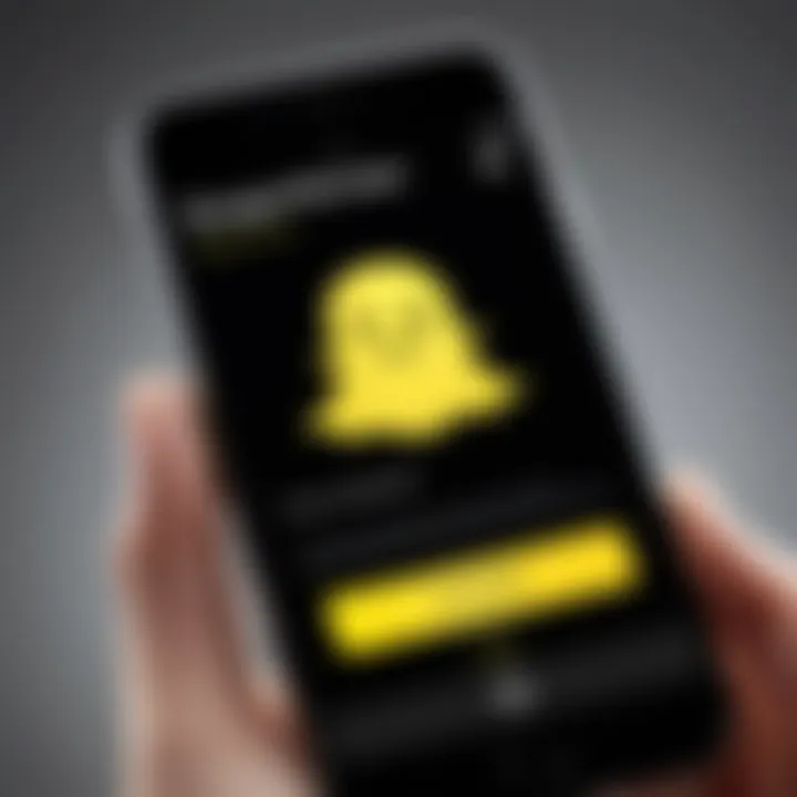 Illustration of a smartphone displaying Snapchat login screen